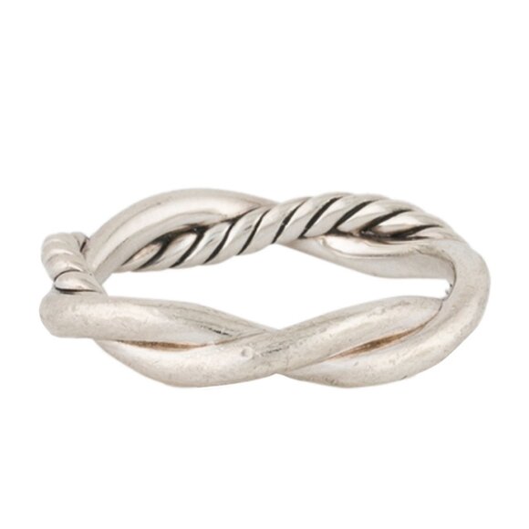 DAVID YURMAN DIAMOND STERLING SILVER 925 PETITE INFINITY BAND RING - Picture 6 of 10